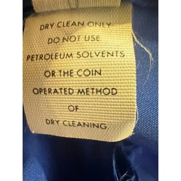 Vintage 1980's ILGWU Blue Evening Gown Prom Dress Sweeping Prairie Puff Sleeve - Picture 7 of 12